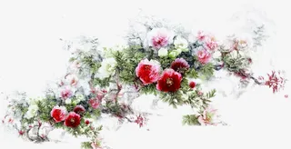 手绘玫瑰发绣相册画册免抠