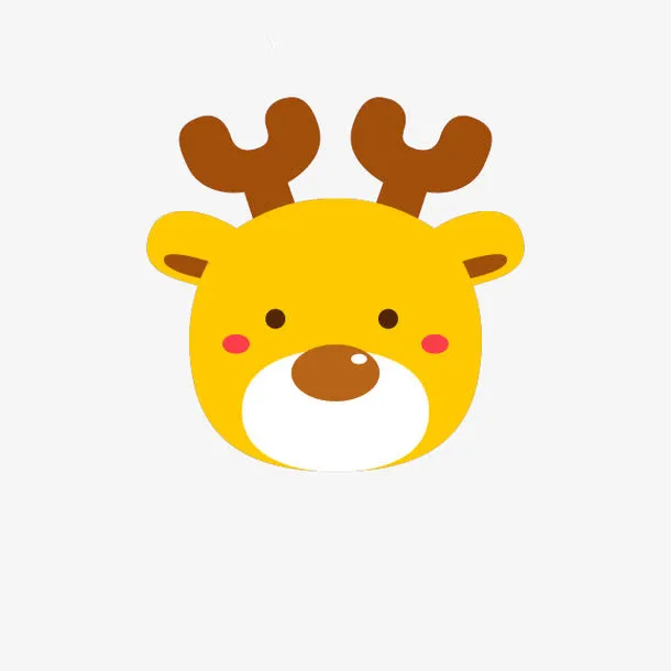 扁平化驯鹿头像免抠