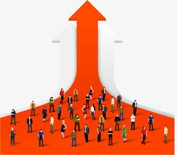 现代化商务带动人群消费免抠