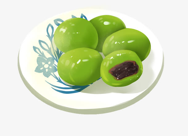 手绘食物插图青团免抠