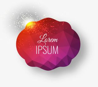 光效紫色低多边形免抠