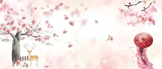 冬季文艺腊梅中国风粉色banner高清