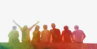 一群坐着的人背影免抠