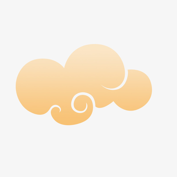 金色扁平化祥云免抠