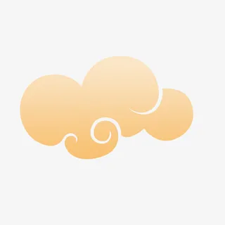 金色扁平化祥云免抠