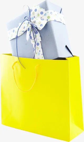 高清蓝色清新礼盒装饰免抠