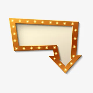 不规则图形灯串免抠