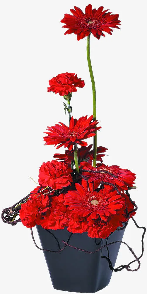 红色高清婚礼鲜花免抠