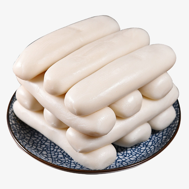 水磨白年糕条特写免抠