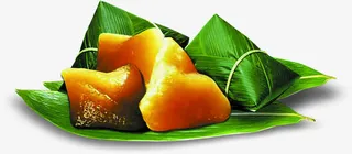 绿色竹叶包装粽子食物免抠