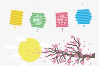 彩色灯笼挂饰免抠