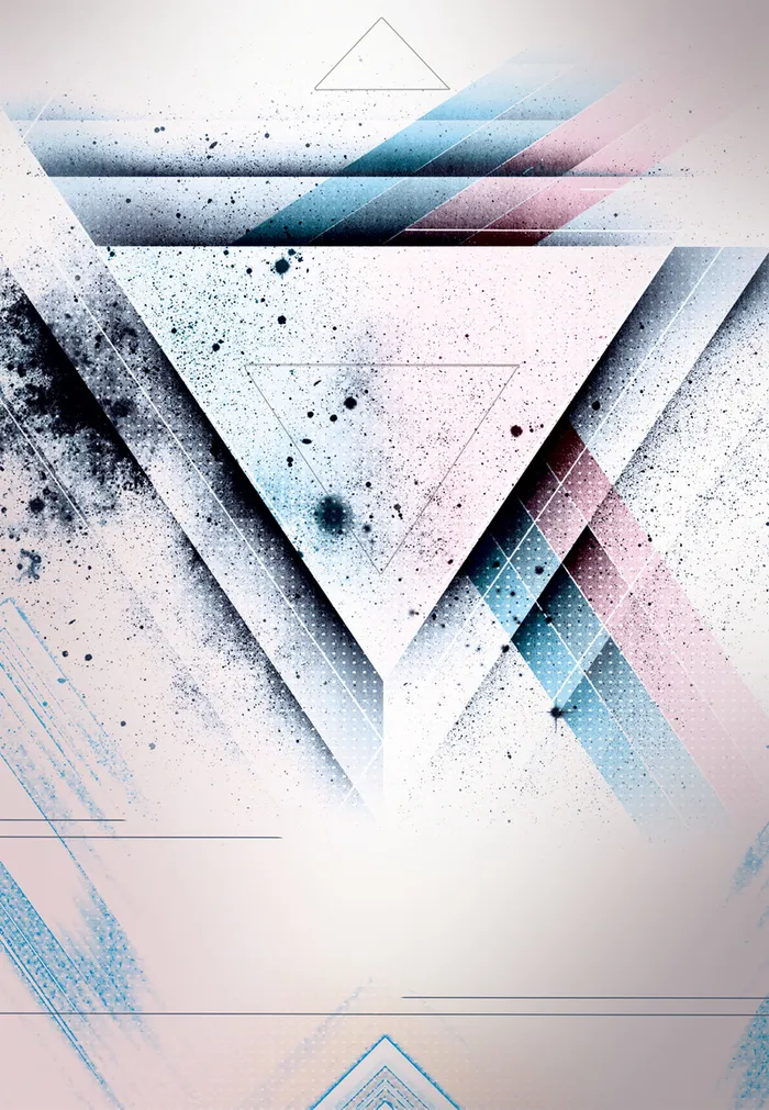 彩色简约三角形时尚商业派对海报背景高清