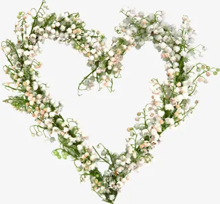 心形鲜花花环免抠