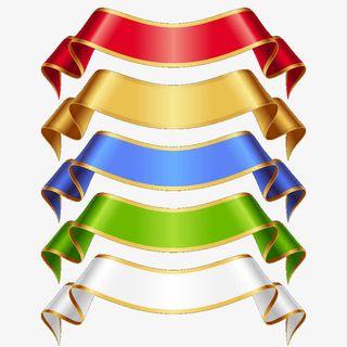 彩色丝带标签矢量图片免抠