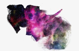 彩色星云笔迹免抠