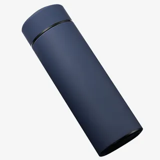 蓝色磨砂材质保温杯免抠