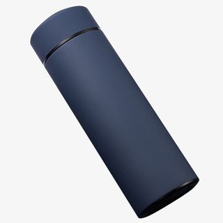 蓝色磨砂材质保温杯免抠