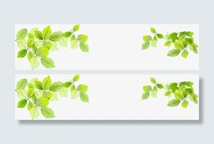 手绘绿色春天树叶装饰免抠