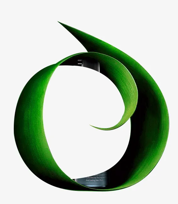 绿色简约树叶装饰图案免抠