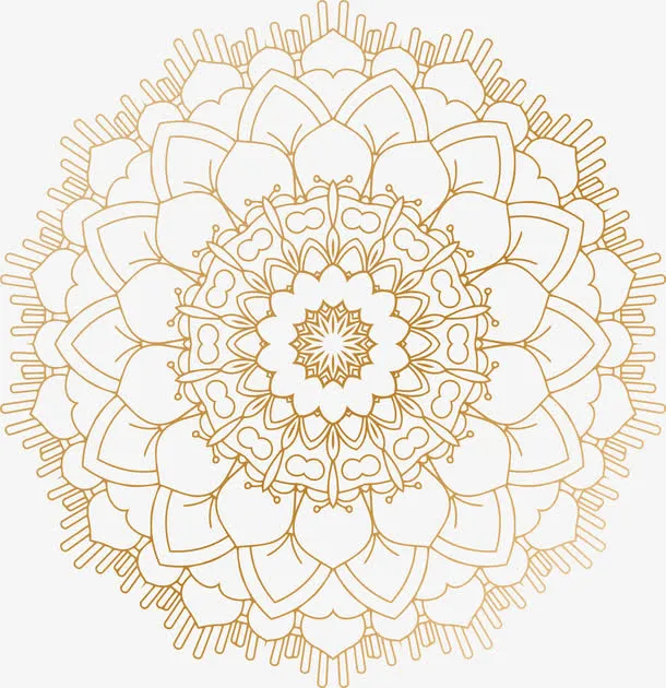 镂空金色花纹免抠