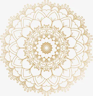 镂空金色花纹免抠