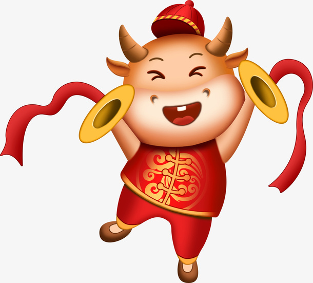 卡通牛年元素02免抠