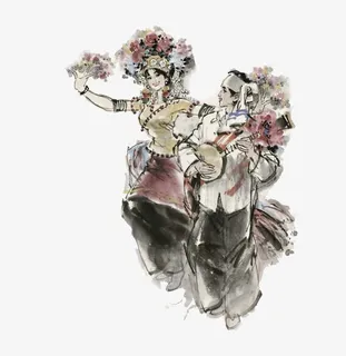 少数民族布朗族舞蹈免抠