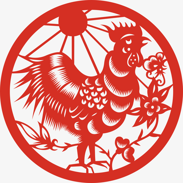 十二生肖鸡剪影免抠