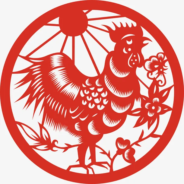 十二生肖鸡剪影免抠
