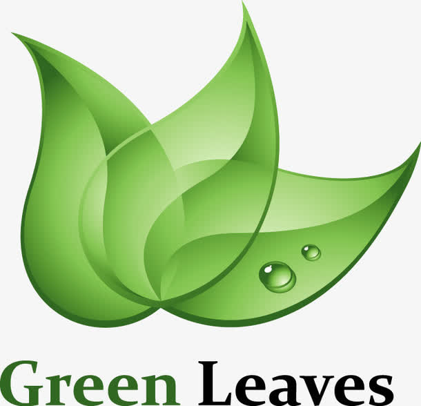 手绘绿色生命字母树叶免抠