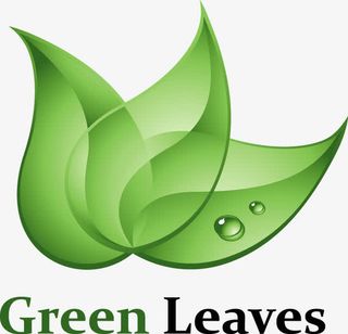 手绘绿色生命字母树叶免抠