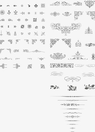 矢量手绘花纹免抠