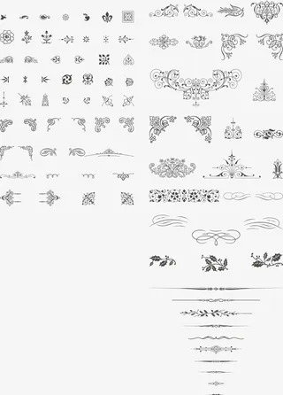 矢量手绘花纹免抠