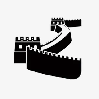 黑色长城剪影免费图片免抠