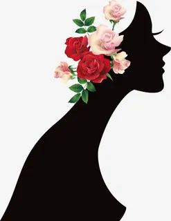 褐色美女剪影免抠