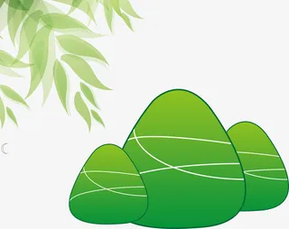 绿色圆弧渐变粽子食物元素免抠