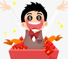 卡通开心红包兴奋发工资领奖金优惠免抠