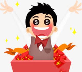 卡通开心红包兴奋发工资领奖金优惠免抠