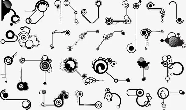 朋克风线条连接元素合集免抠
