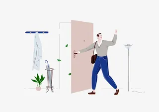 上班出门的男性PNG免抠