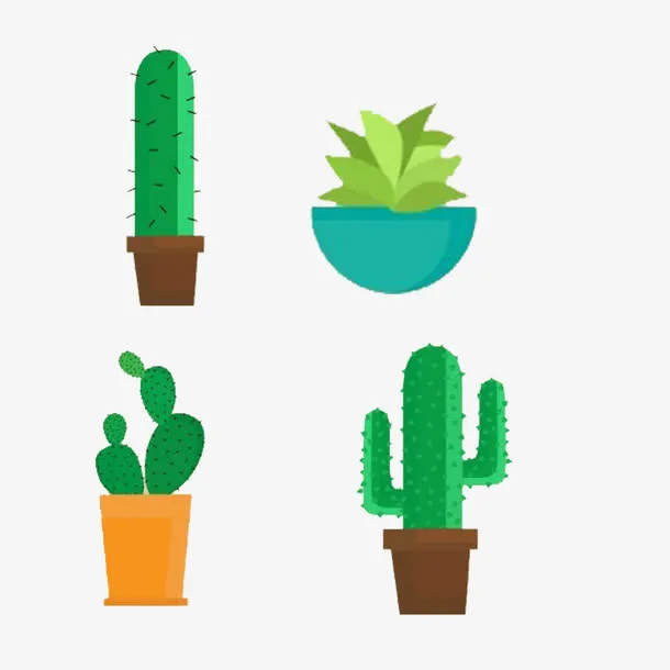 绿色仙人掌植物图案免抠