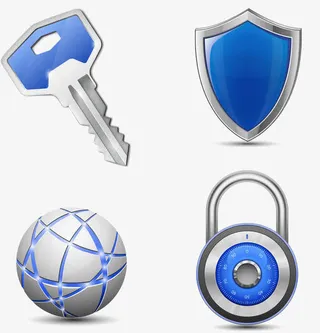 卡通密码锁钥匙免抠