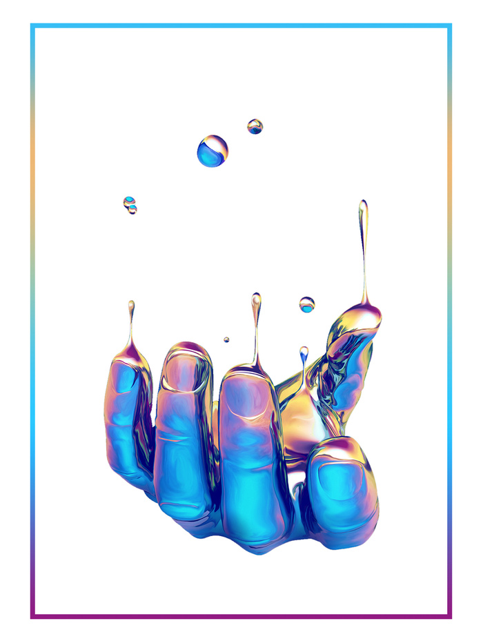 简约水彩油漆手广告高清