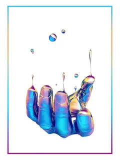 简约水彩油漆手广告高清