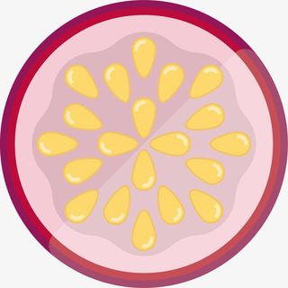 粉色扁平美味百香果免抠