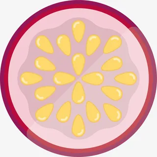 粉色扁平美味百香果免抠