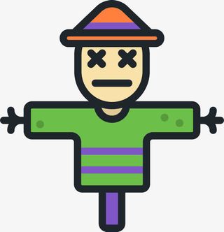 穿绿衣服的稻草人免抠