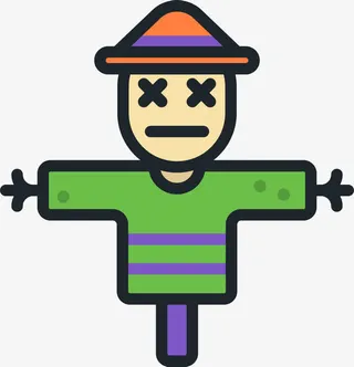 穿绿衣服的稻草人免抠