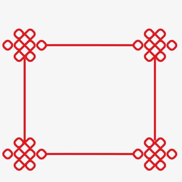 矢量红色传统边框免抠