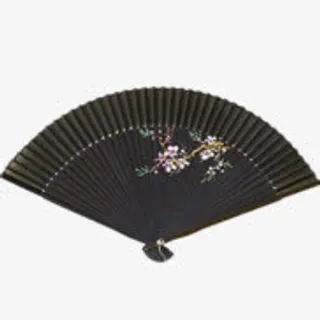 黑色桃花扇中国风免抠